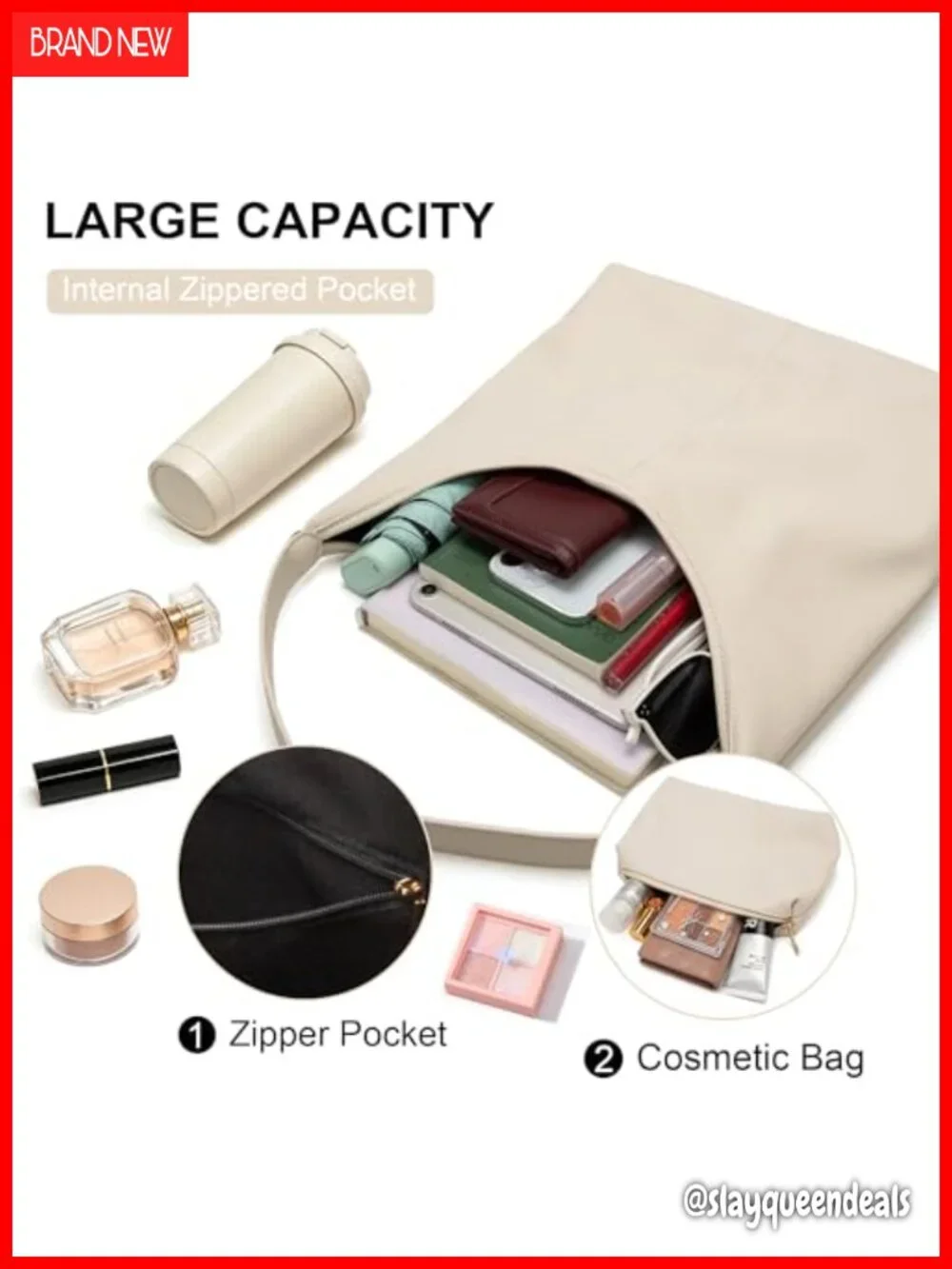 Women Vegan Leather Hobo Shoulder Bag Tote Magnetic Closure with Pouch